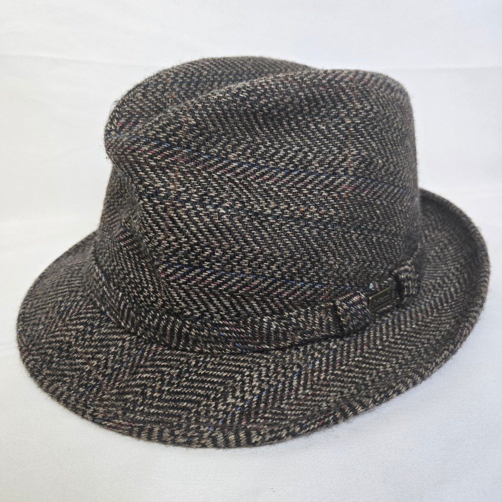 Adams New York 100% Wool Fedora Trilby Hat Large 7 1/4- 7 3/8 USA Vintage